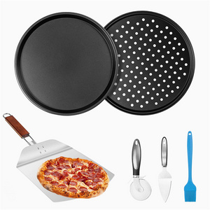 Pizza Baking Oven Trays Professional Pans Wooden Pan Mesh Non Stick Screen Tray Round Sheet Forming Gluer Stainless Steel