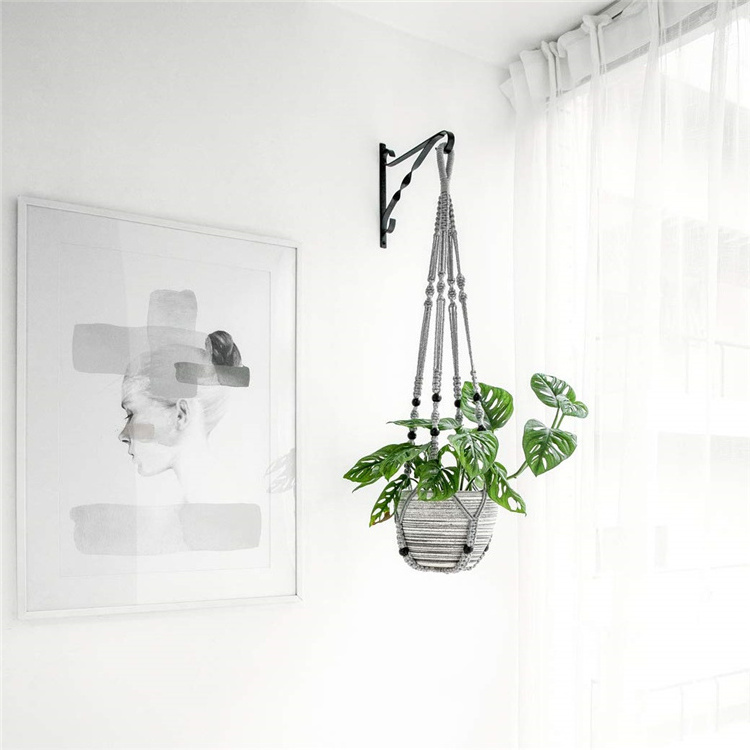 Plant Hanger Macrame Hangerse Low Pot Basket Wall Decor Jute Mini Rope Black Boho Hangers Chain Woven Beaded Hanging Double