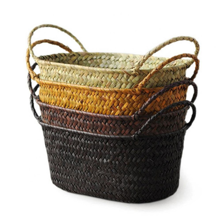 Canvas Storage Bin Stair Step Baskets Basket Handcrafted Manufacture Wood Fruit Hammock Stand Woven Handle Easter 2 Tier