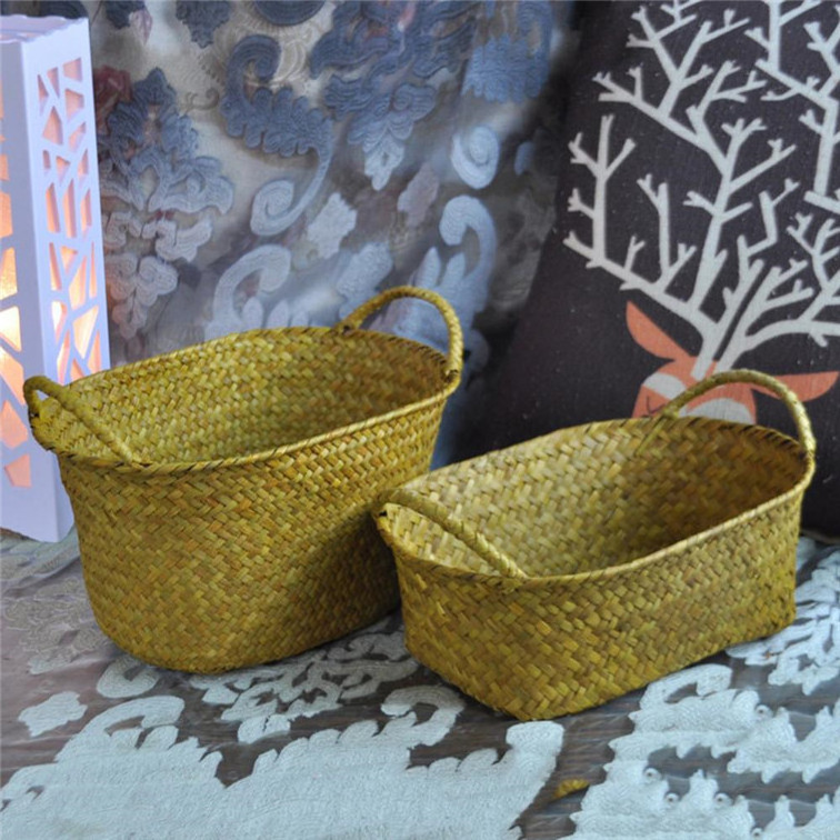 Canvas Storage Bin Stair Step Baskets Basket Handcrafted Manufacture Wood Fruit Hammock Stand Woven Handle Easter 2 Tier