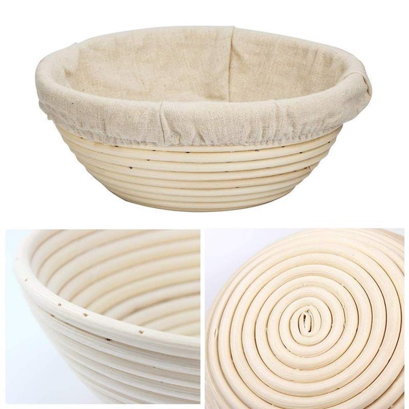 Stock 10 Inch round Proofing Basket Bread Banneton basket  with Bread Lame plastic Dough Scraper