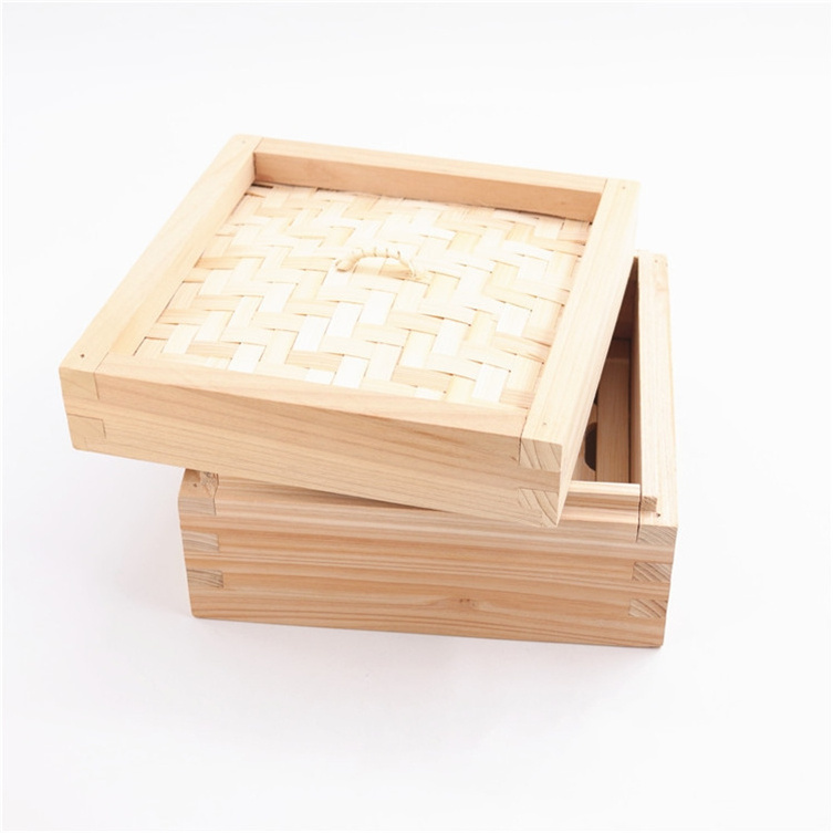 Dimsum Basket Square Elegant Fruit Empty Hamper Baskets Boxes Home Storage Large Linen Multifunction Natural Fiber Rope With Lid