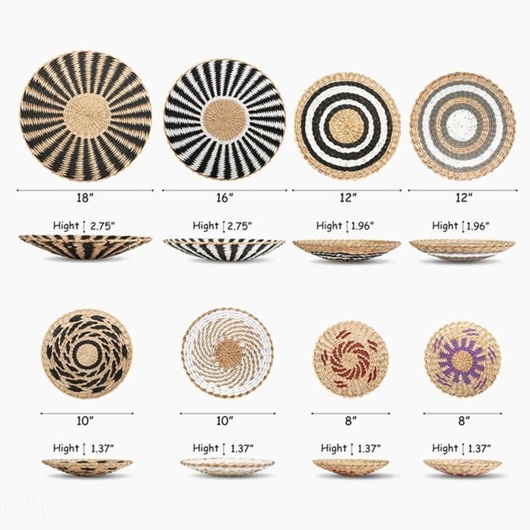 Wall Wooden Decorations Living Room Personalized Rattan Moon Decor Bohemian Hand-Woven Decoration Woven Bohemia With Shelf