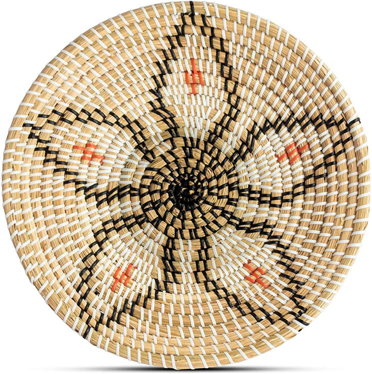 Home Decor Natural Seagrass Wall Hanging Baskets Basket From Vietnam Plate Round Bowl Woven For Decorative