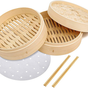 10 Inch Wholesale Eco-Friendly Home Usage Handmade Bamboo Steamer Basket