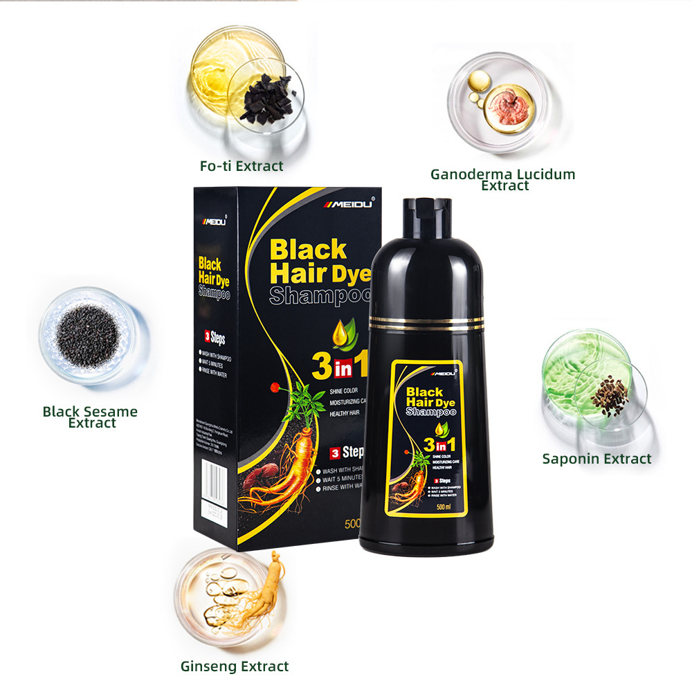 ammonia and ppd free argan speedy best natural instant dye ginger ginseng black dye Meidu semi permanent hair color shampoo