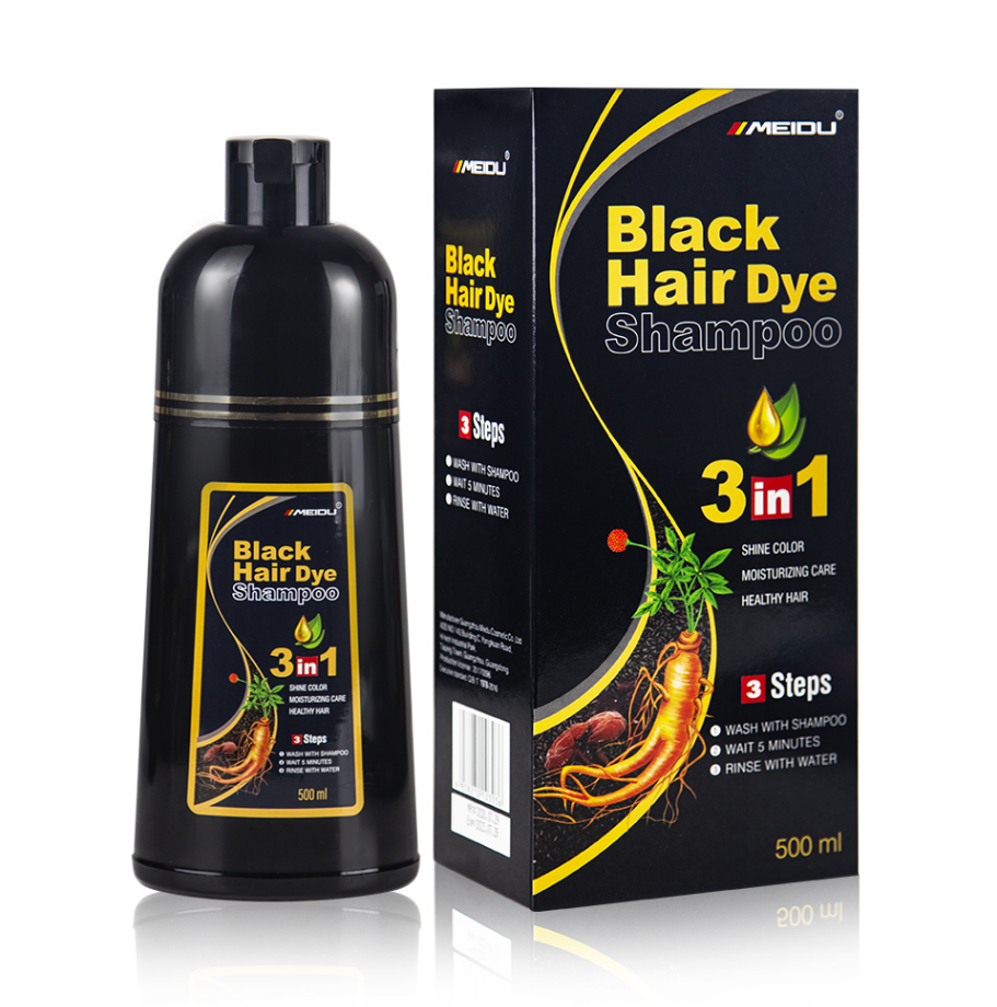 Wholesale manufacturer 3 in 1 herbal ginger ammonia free no ppd OEM magic permanent fast black dye hair color shampoo