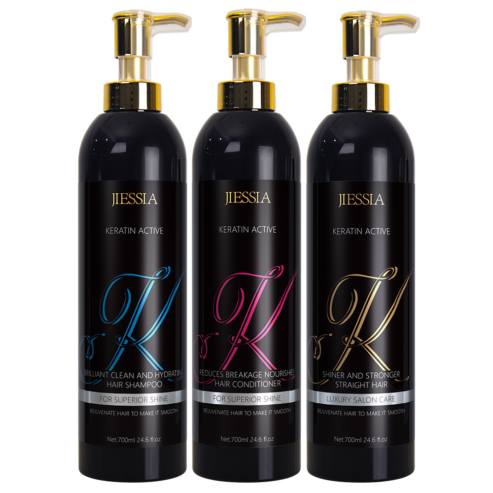 jiessia new arrival 700ml hair care sets new private label shampoo and conditioner keratin treatment hair care set new