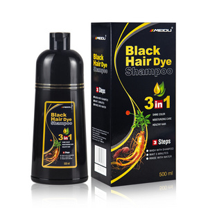 China factory best price no ammonia instant private label wholesale natural herbal black hair dye shampoo