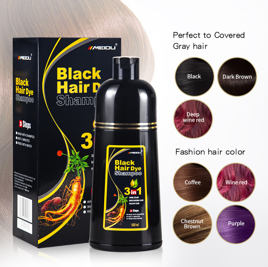 ammonia and ppd free argan speedy best natural instant dye ginger ginseng black dye Meidu semi permanent hair color shampoo