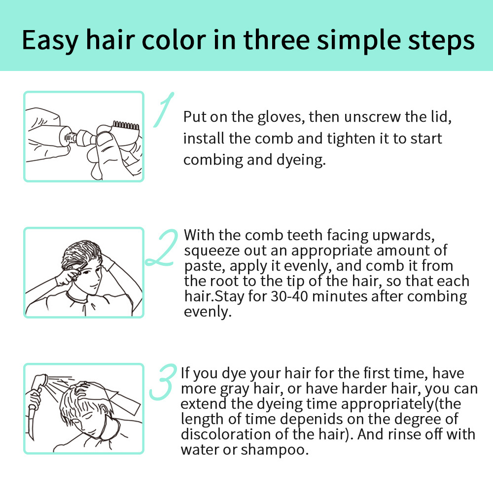 Best Home Use Hair Color Cream Hair Root Touch Up Natural Professional Permanent Color Comb Hair Dye