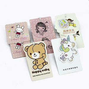 Cartoon Baby Clothing Tags Custom Printed Design Cardboard Paper Hang Tag For Garment