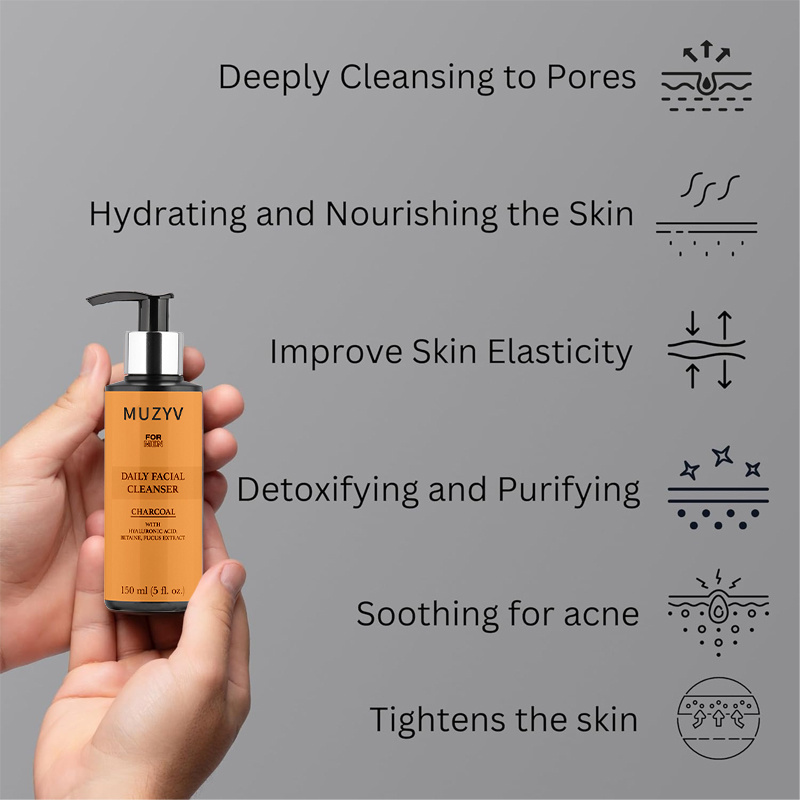 Custom Natural Mumijo Shilajit skin care Deep Cleansing Pores Hydrating Daily Charcoal Face Wash For Men