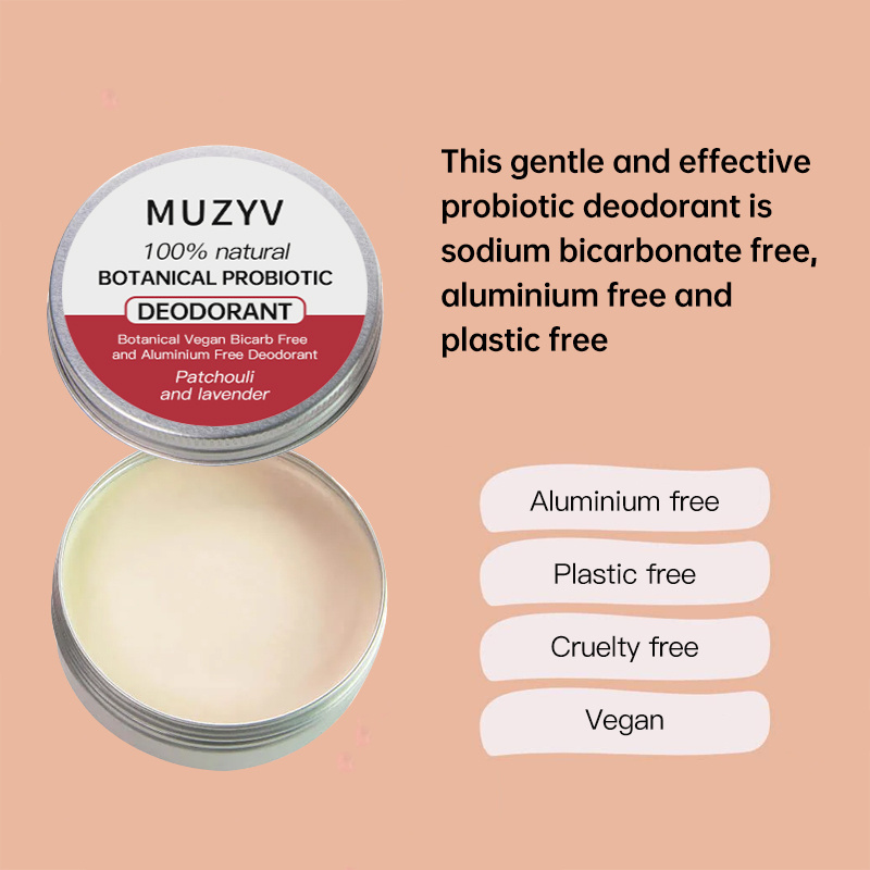 private label travel size aluminum free all natural deodorant paste cream men women botanical probiotic deodorant