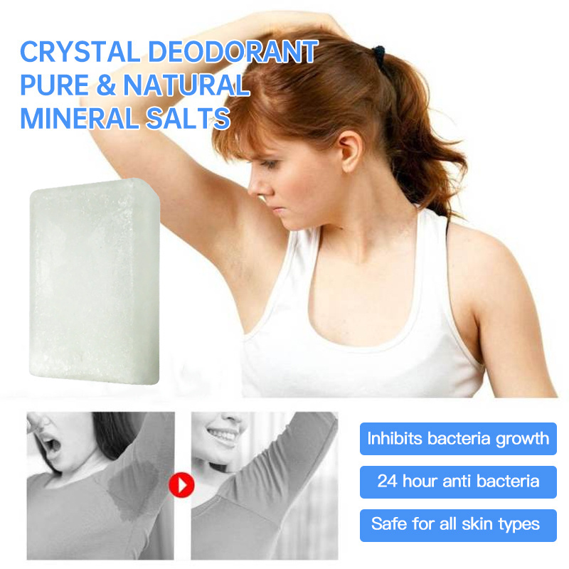 Unisex underarm potassium alum block antiperspirant natural crystal mineral deodorant stick