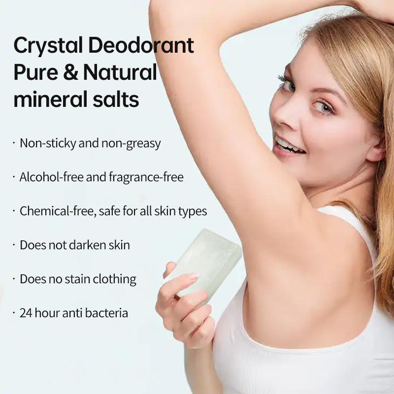 Unisex underarm potassium alum block antiperspirant natural crystal mineral deodorant stick