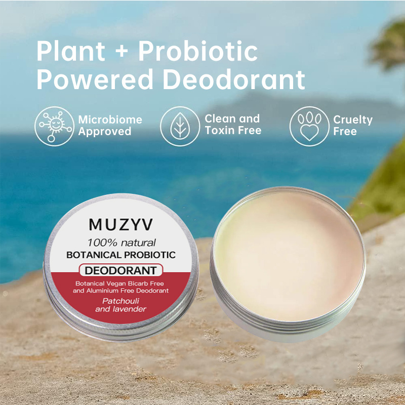 private label travel size aluminum free all natural deodorant paste cream men women botanical probiotic deodorant