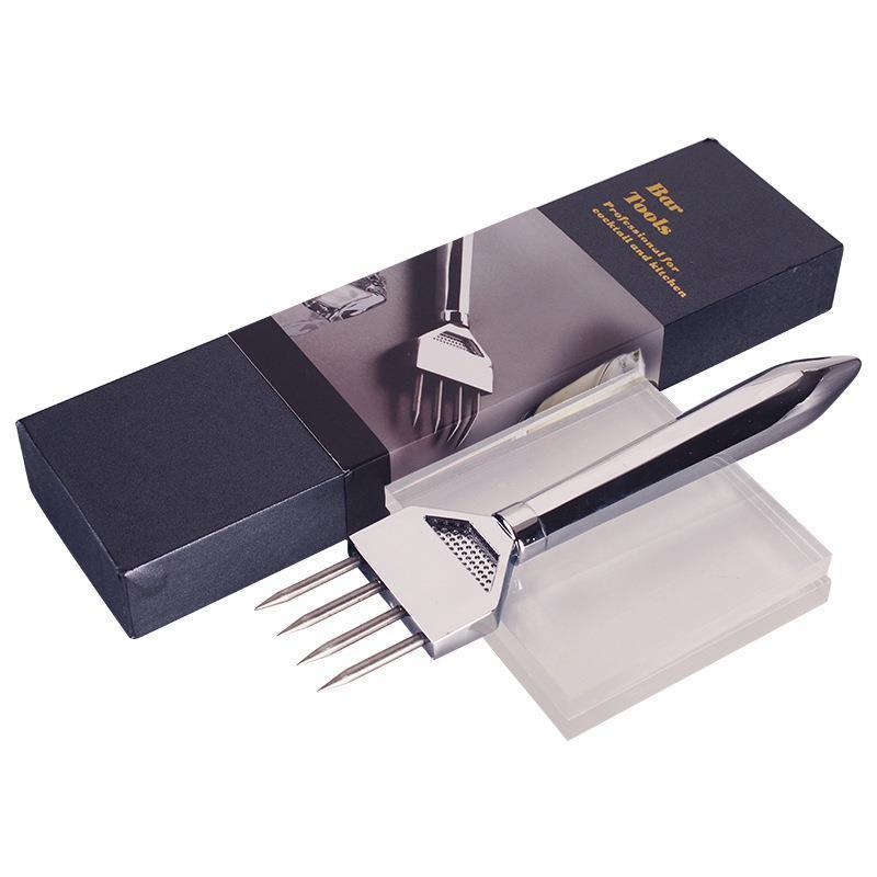 Hot Sale Stainless Steel Ice Pick Disposable Barware Bartender Tools Laser Wood Muddler Cocktail Picks Cocktails Gifts Gift Box