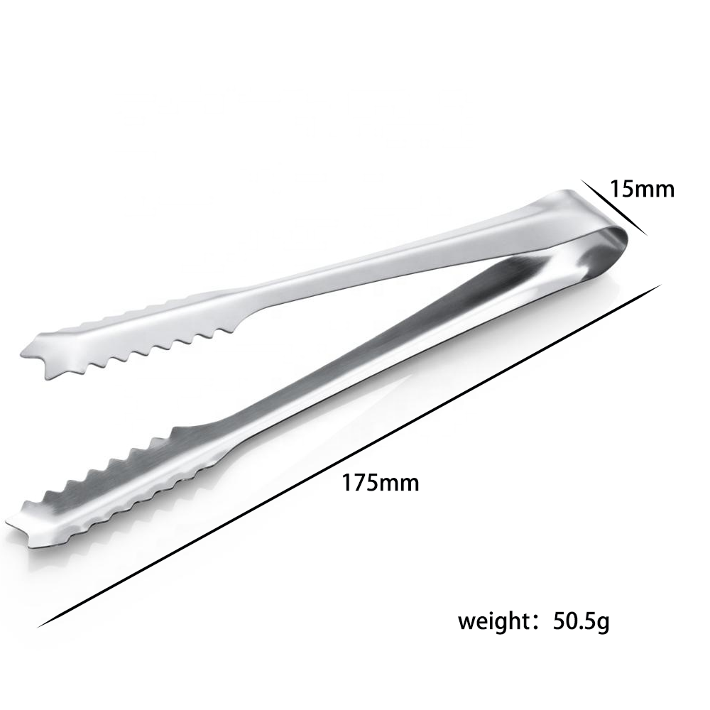 New Design Stainless Steel 304 Bread BBQ Tongs Kitchen Tools Metal Sugar Ice Bread Tongs Cocktail Shakers for Restaurants