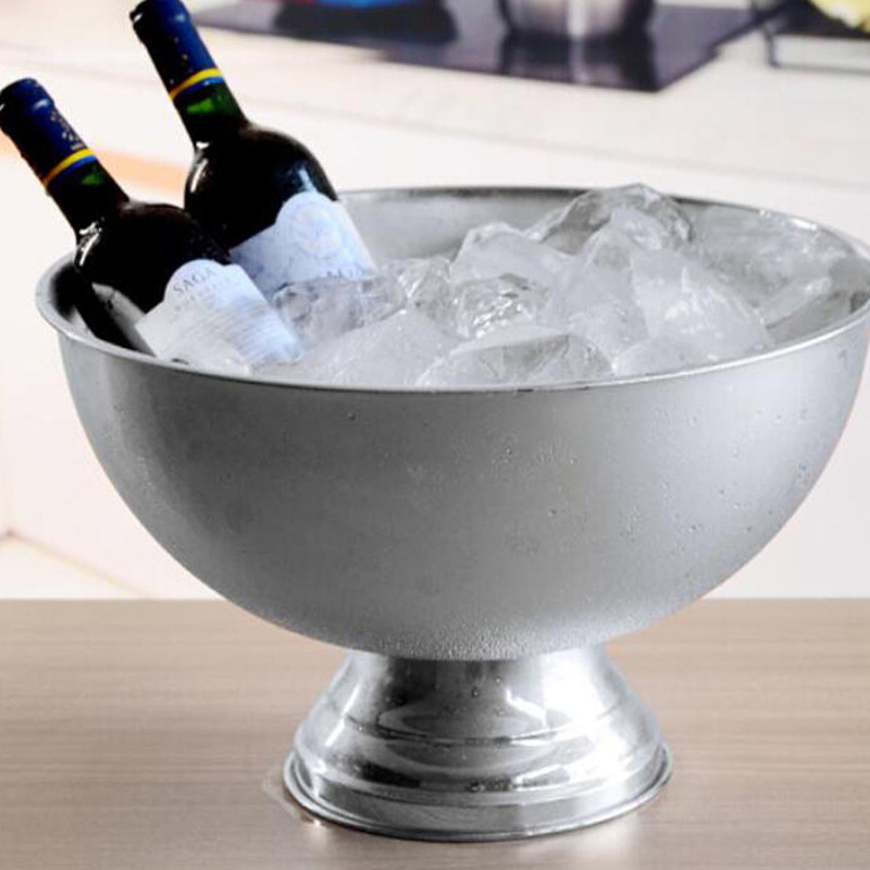 Promotional large stainless steel champagne bowl ice bucket metal ice bucket for wedding