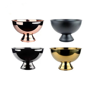 Promotional large stainless steel champagne bowl ice bucket metal ice bucket for wedding