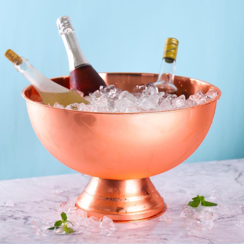 Big size stainless steel 304 ice bucket 8L 12L hammer design bar tools champagne bowl for bar