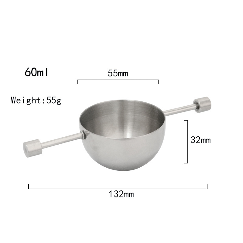 Stainless Steel 60ml Cocktail Jigger with Unique Handle Custom Logo Measure Cup for Bars and Wine Commercial Buyers