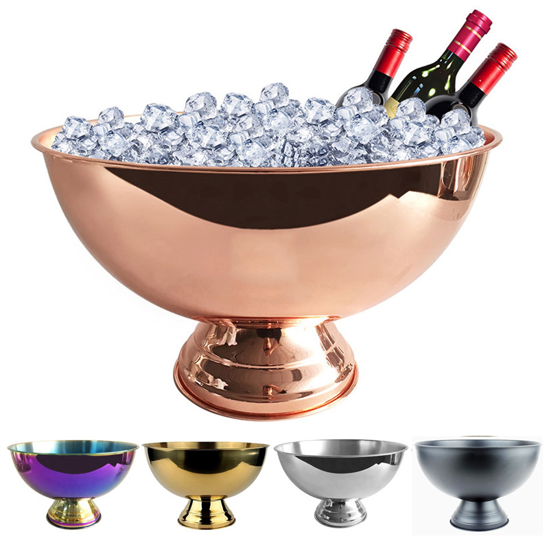 Big size stainless steel 304 ice bucket 8L 12L hammer design bar tools champagne bowl for bar