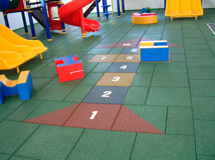 High Quality Non-toxic 50*50cm Sports Rubber Puzzle Mats Garden Floor Tiles Outdoor Playground Rubber Flooring