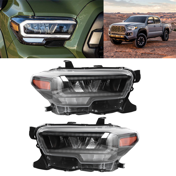 Led Car Headlights Assembly Clear Lens Lamp Light Fit For Toyota Tacoma 2016 2017 2018 2019 2020 2021 Lhd Car Headlight