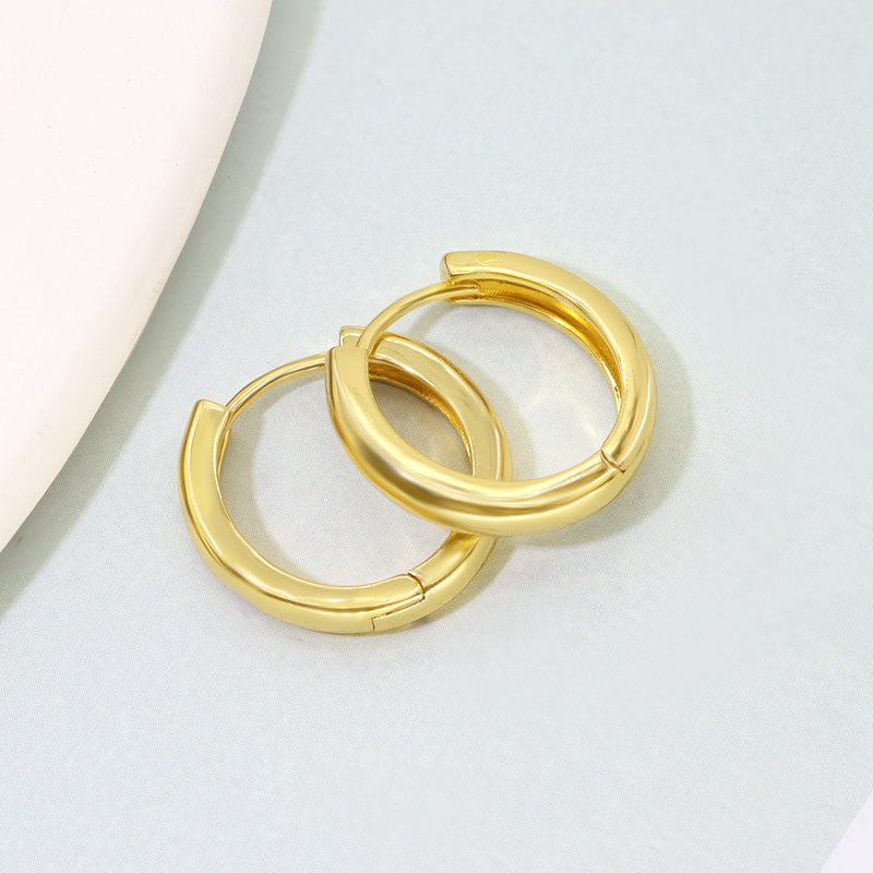 Wholesale Cheap Fashion Simple Minimalist Jewelry 18k Gold Plated Huggie Hoop Earrings For Women