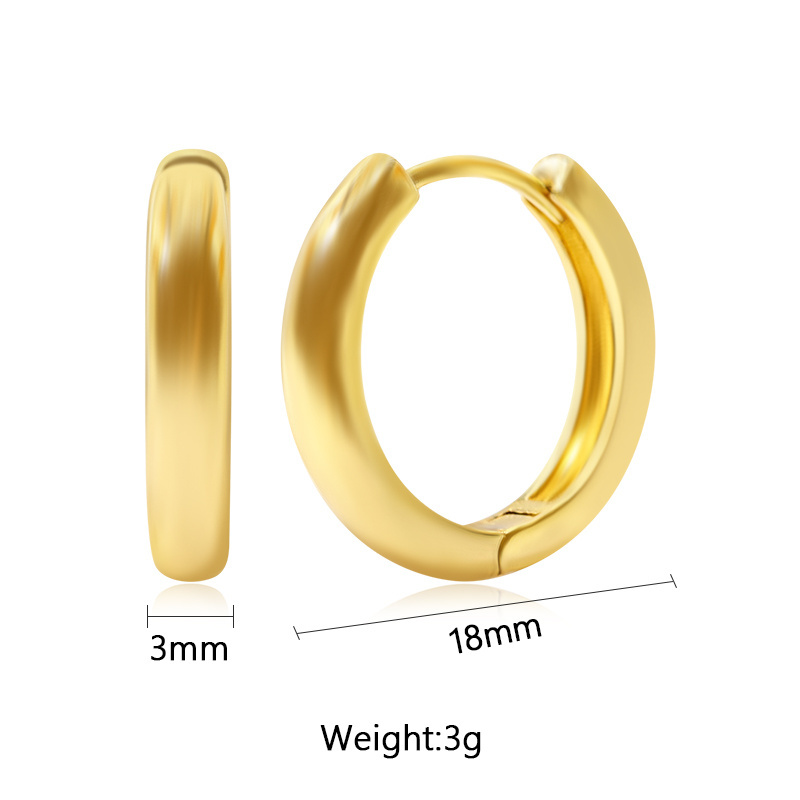 Wholesale Cheap Fashion Simple Minimalist Jewelry 18k Gold Plated Huggie Hoop Earrings For Women