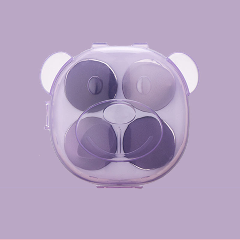 Custom Label Beauty Blending Sponge Egg Flawless for Cream Powder Liquid Foundation Soft Puff Powder bear Case Makeup Sponge Set