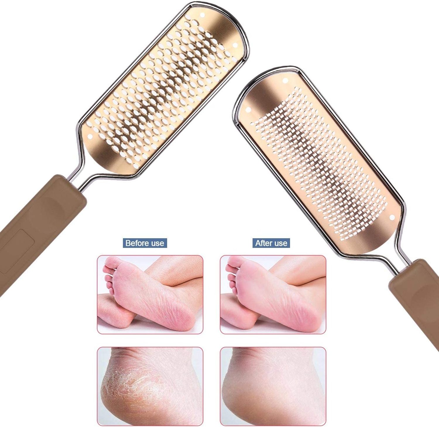 Professional Stainless Steel Colossal Fine Foot Scrubber Remove Dead Skin Wet Dry Feet Pedicure Rasp Foot File Callus Remover