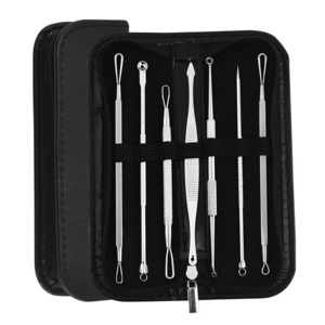 7Pcs Blackhead Remover Tool Kit Face Skin Care Tools Facial Comedone Acne Needle Clip Pimple Tweezer Blemish Extractor Set