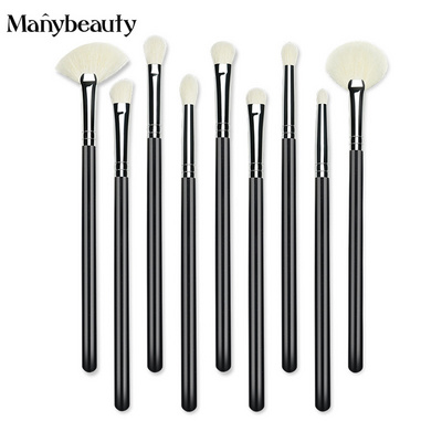 9pcs Eye Makeup Brushes Set Professional Premium Goat Eye Shadow Blending Smoky Shader Concealer Black Eyeshadow Brush Set