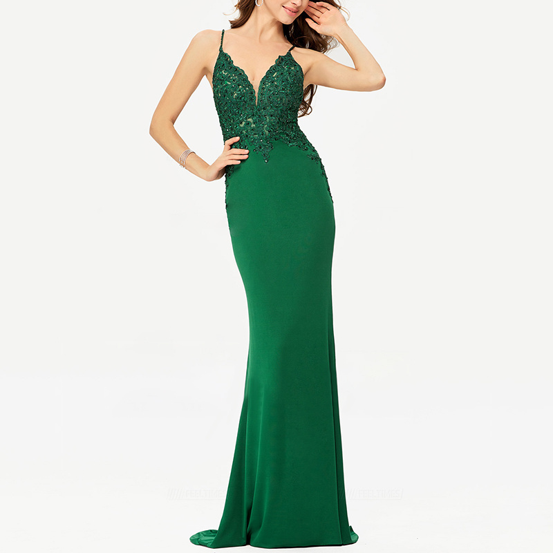 Sexy Custom Evening Dress Evening Gown Party wedding luxury green Dress