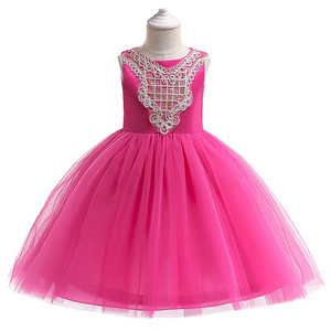 Manufacturer High Quality 7 Years Girl Princess Ball Gown Dress Bow Flower Girls Birthday Party Outfits for Girls