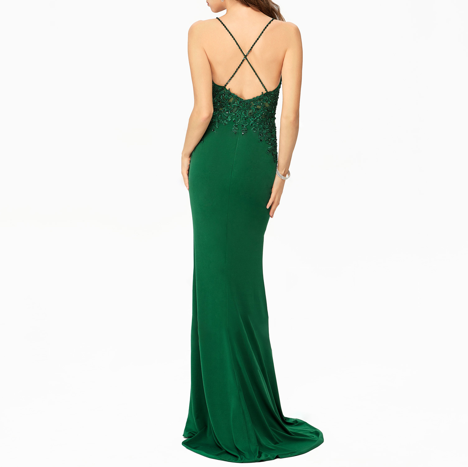 Sexy Custom Evening Dress Evening Gown Party wedding luxury green Dress