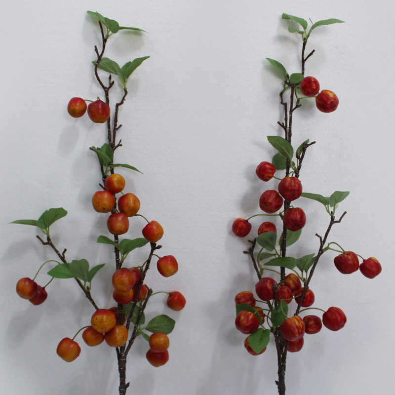 Garden Indoor Decoration Apple Tree Fruits  Artificial Fruit Ornaments Red Artificial Apple Berry Branch