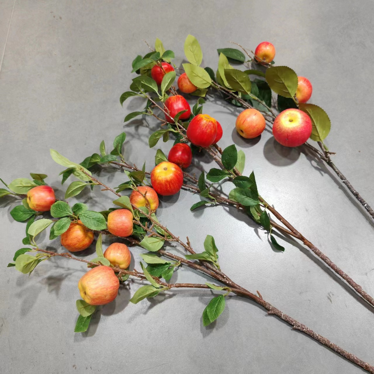 Garden Indoor Decoration Apple Tree Fruits  Artificial Fruit Ornaments Red Artificial Apple Berry Branch