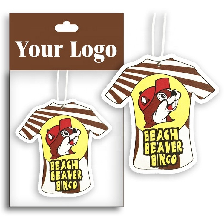 Eco-friendly custom cartoon hanging paper air freshener for car