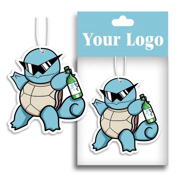 Eco-friendly custom cartoon hanging paper air freshener for car