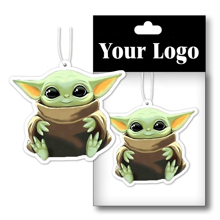 Eco-friendly custom cartoon hanging paper air freshener for car