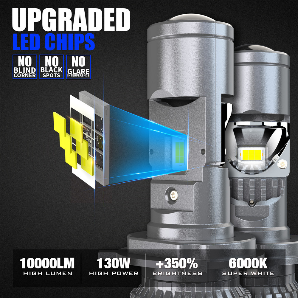 100w 30000LM CSP Auto Headlamps Mini Led Lens H4 H7 H8 H9 H11 9005 9006 9012 HB3 HB4 Hir2 Led Projector Headlights Bulbs For Car