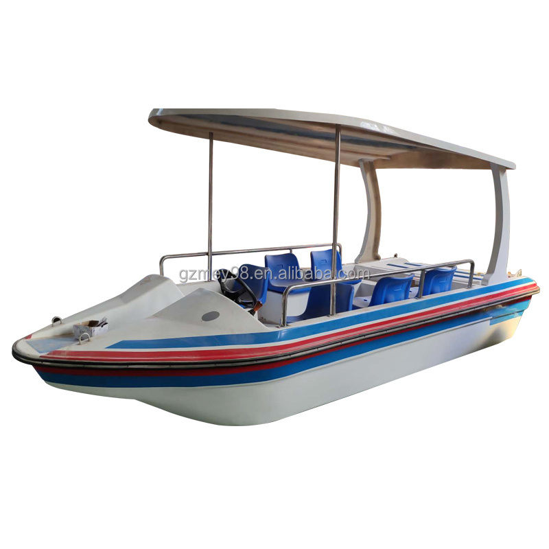 Solar electric boat for 6 person fiberglass boat factory direct environmentally friendly solar boat for water park