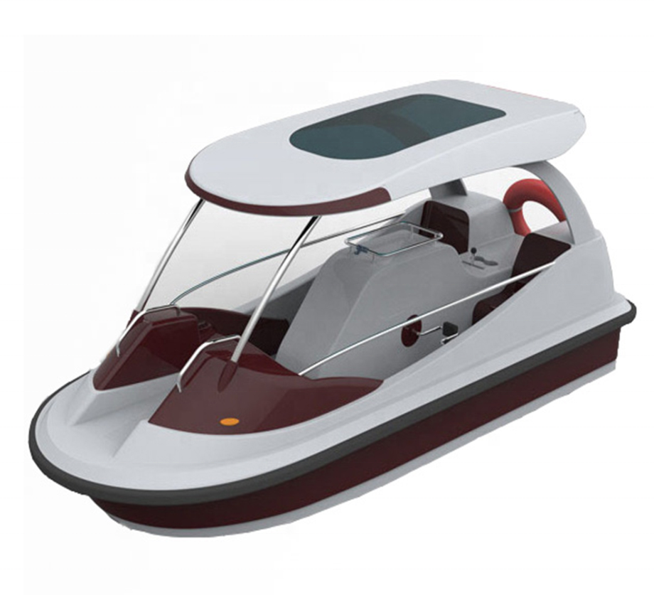 fiberglass pedal boats for kids 4 person in water park M-076 electric play equipment water boat