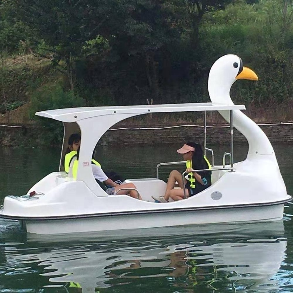 Low price Water amusement park fiberglass used swan pedal boats for sale water play equipment factory