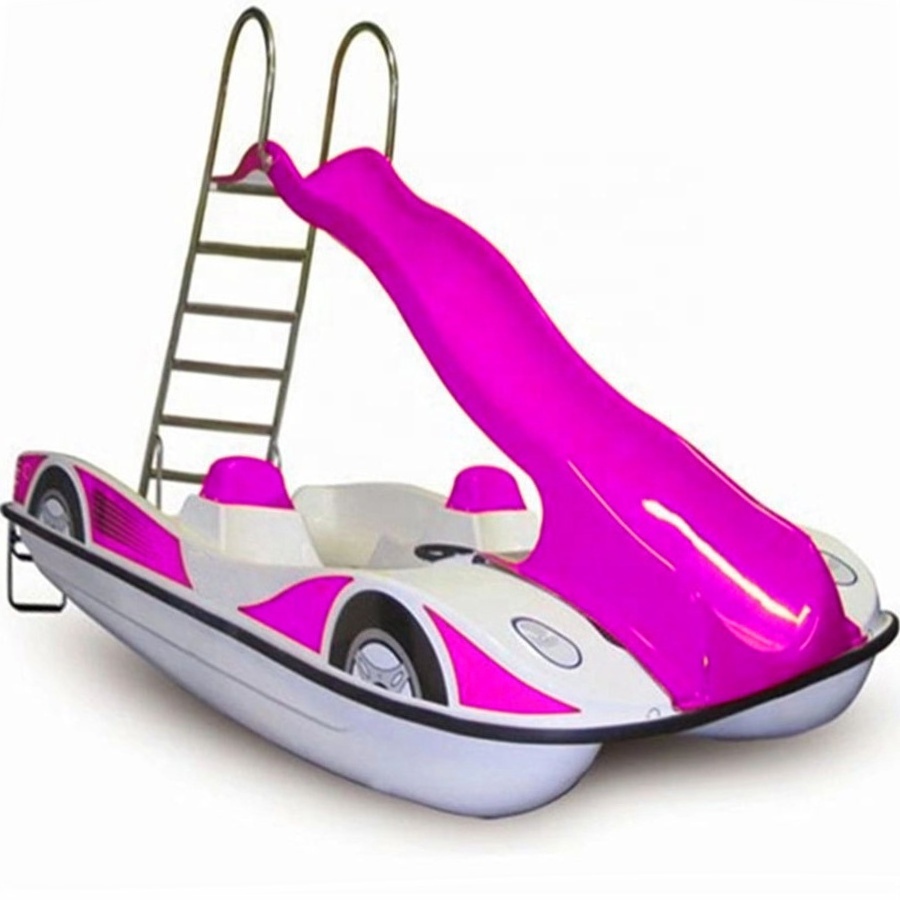 pedal boat with slide for adults and kids water park resort hotel slide pedal bike amusement boat electric boat factory