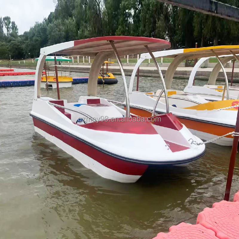 New design pedal boat Sea lake 304 stainless steel hardware FRP swan boat thick fiberglass pedal boat for sale